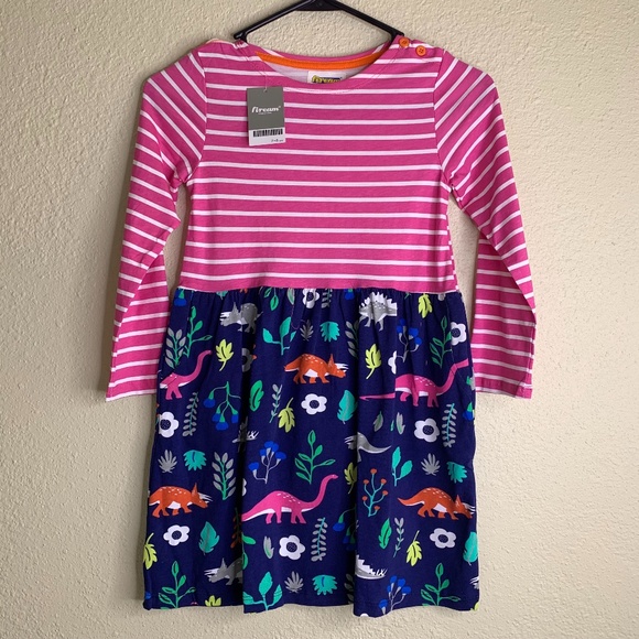 Firearm Girl's Dinosaur Dress With Pockets - Picture 1 of 11